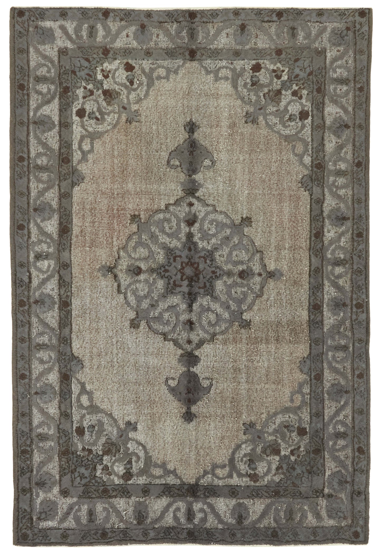 6x9 Vintage Hand-Carved Turkish Rug - 47029