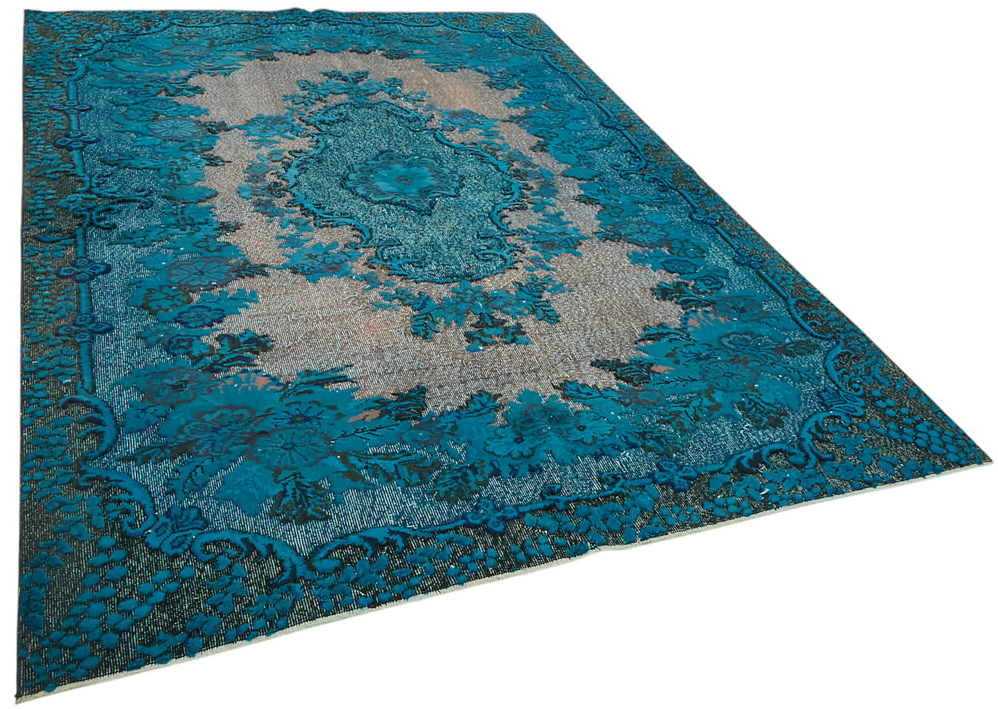 7x10 Vintage Hand-Carved Turkish Rug - 47034