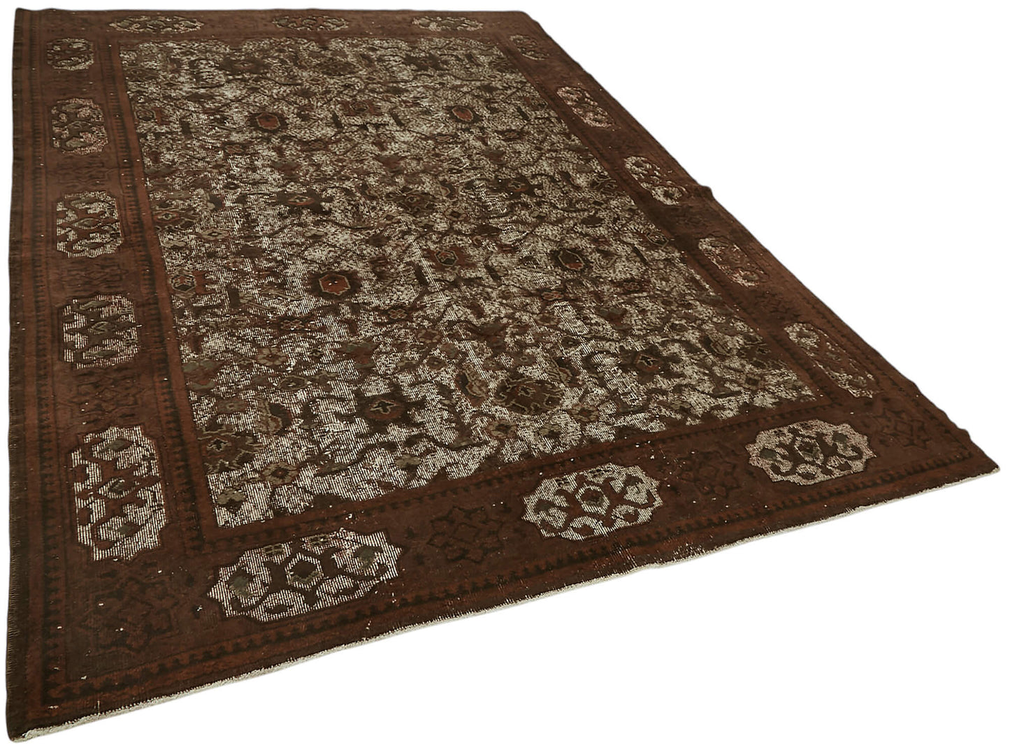 7x10 Vintage Hand-Carved Turkish Rug - 47042