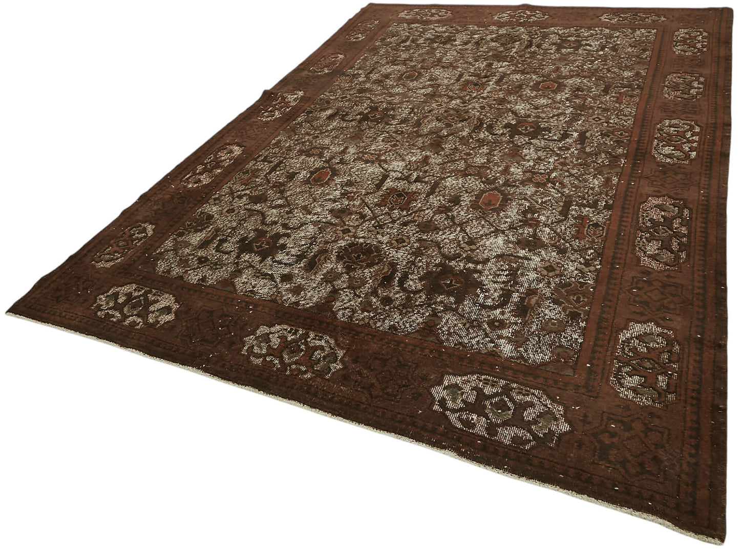 7x10 Vintage Hand-Carved Turkish Rug - 47042