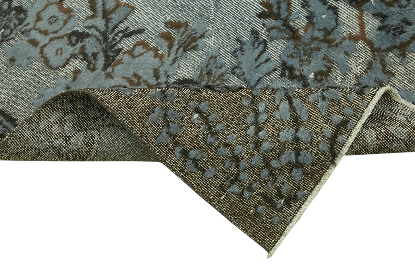 5x9 Vintage Hand-Carved Turkish Rug - 47044