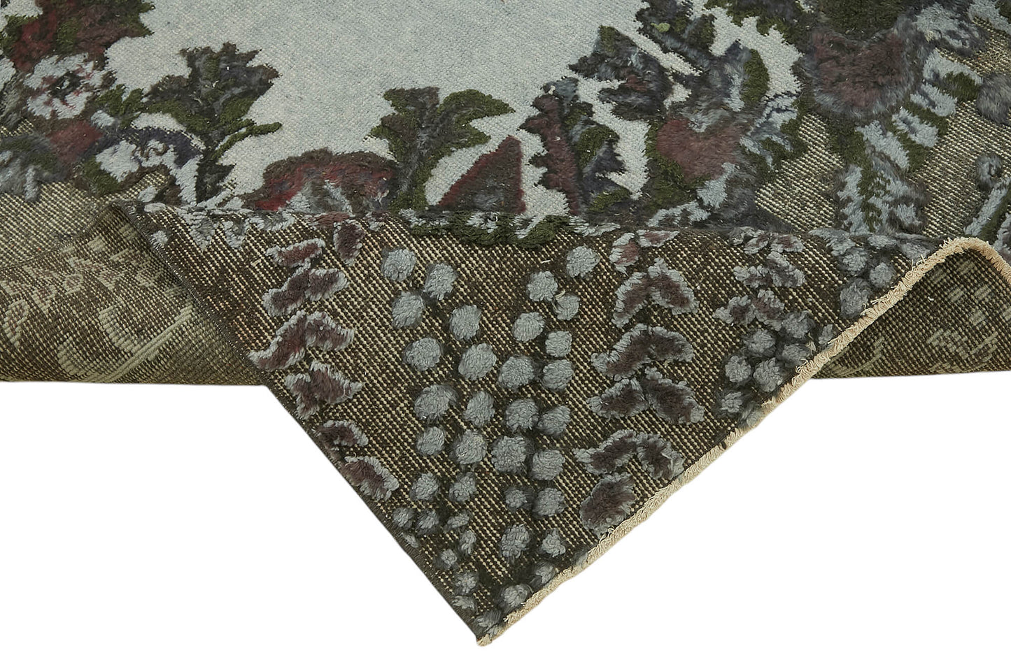 7x10 Vintage Hand-Carved Turkish Rug - 47048