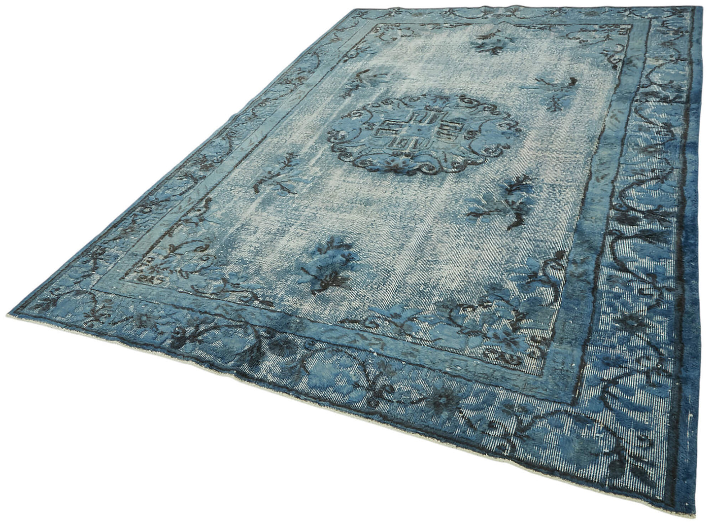 7x10 Vintage Hand-Carved Turkish Rug - 47049