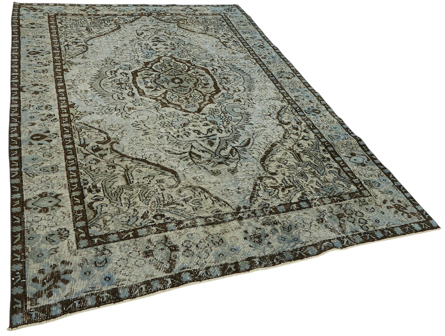 6x9 Vintage Hand-Carved Turkish Rug - 47071