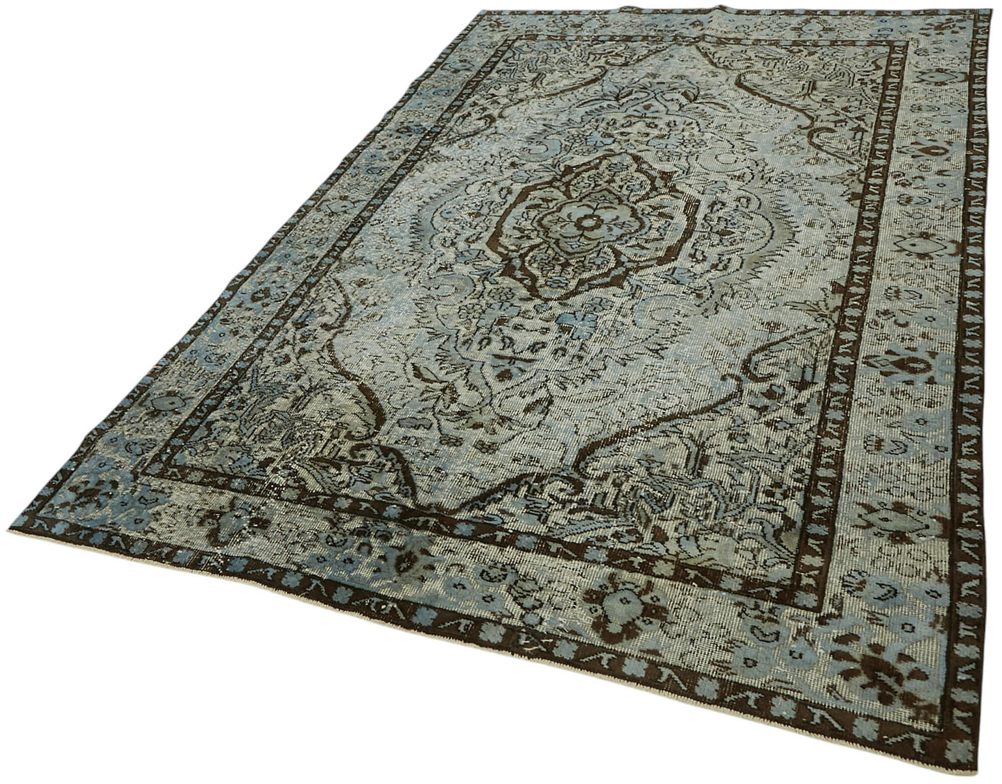 6x9 Vintage Hand-Carved Turkish Rug - 47071