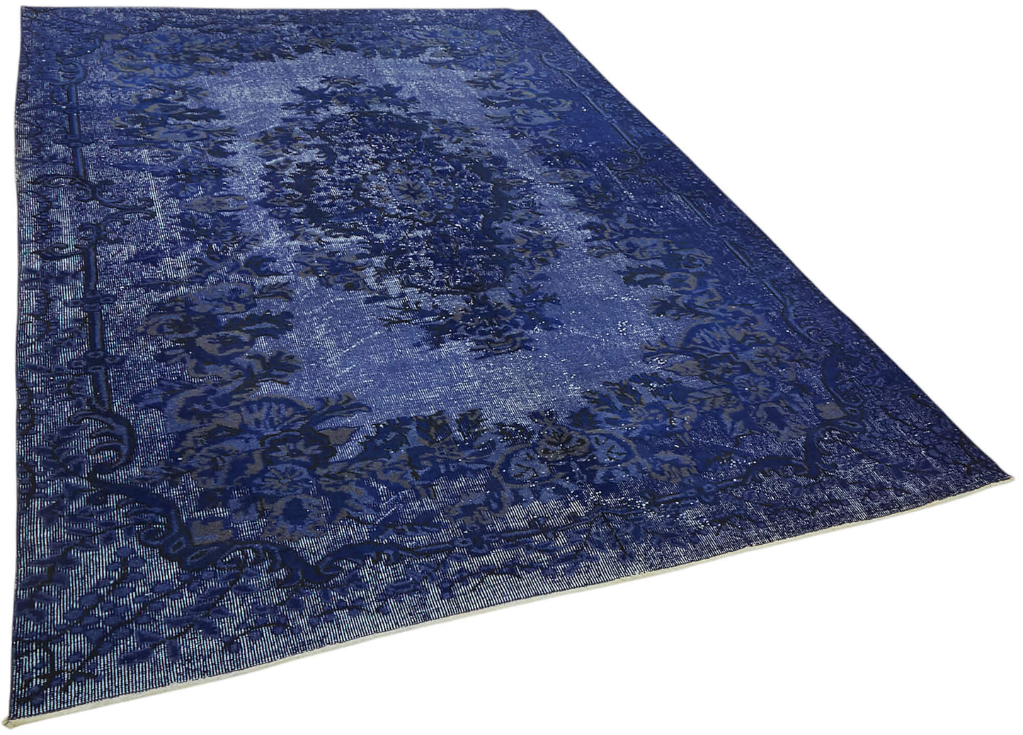 7x10 Vintage Hand-Carved Turkish Rug - 47074