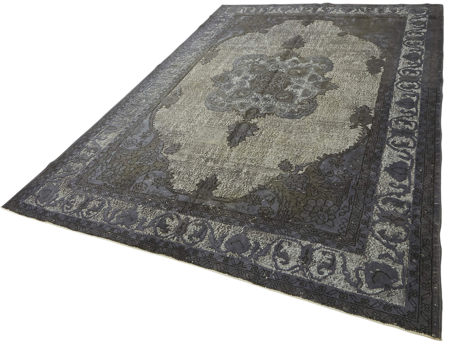 7x10 Vintage Hand-Carved Turkish Rug - 47077