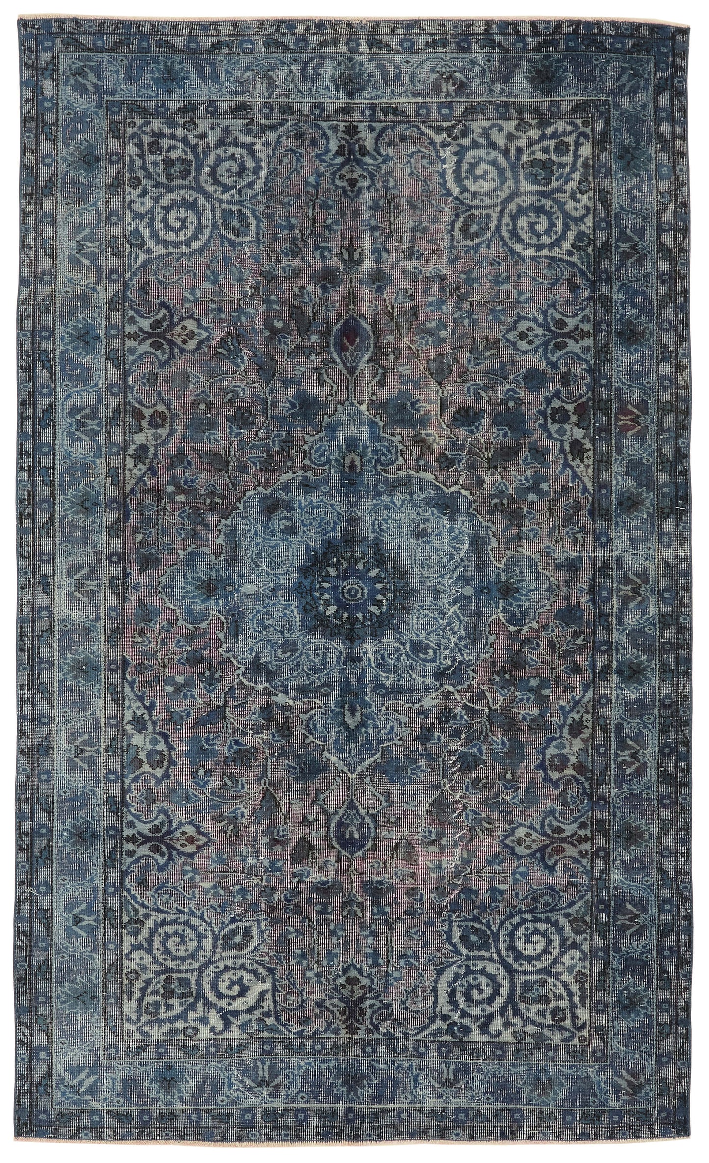 5x9 Vintage Hand-Carved Turkish Rug - 47083