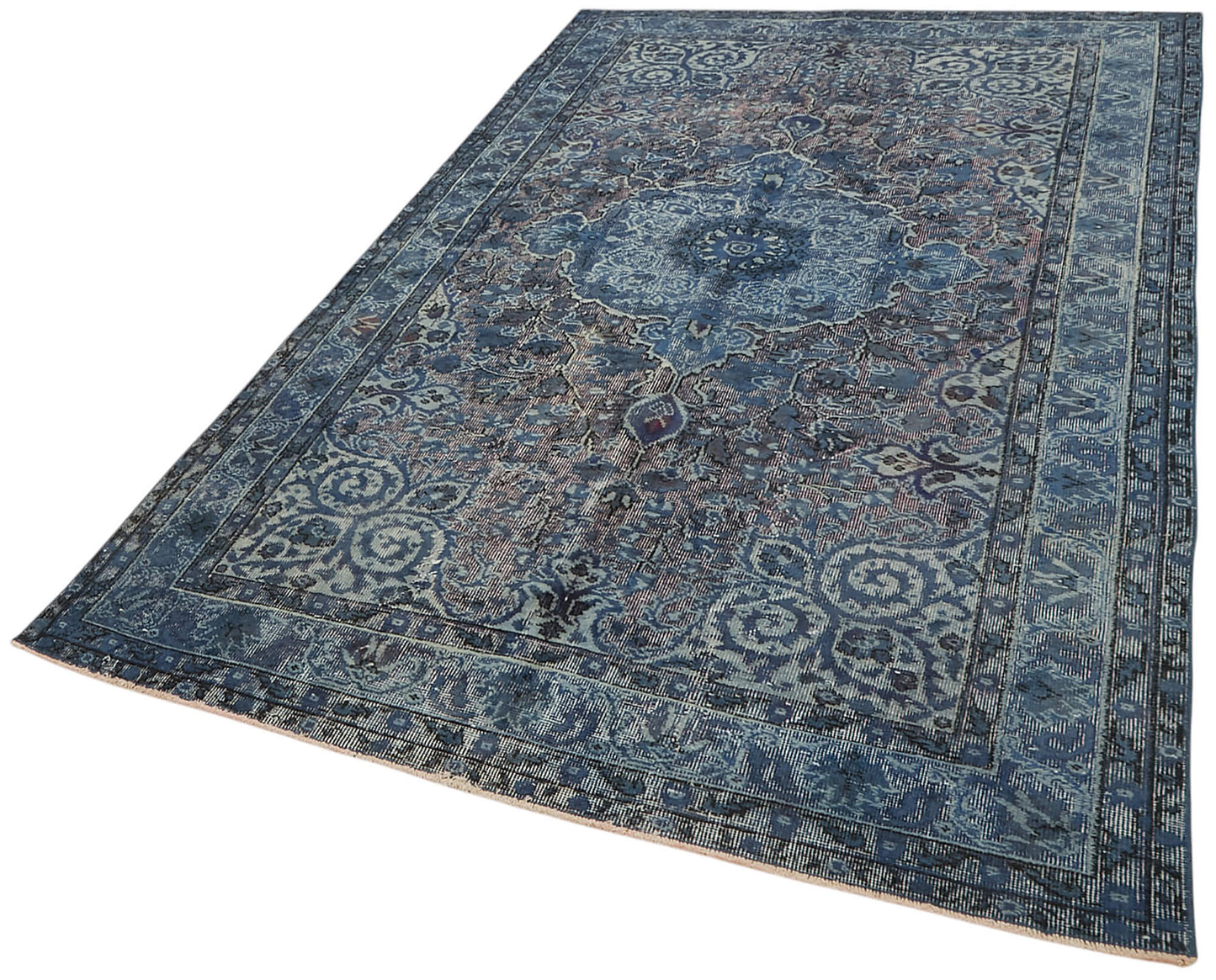 5x9 Vintage Hand-Carved Turkish Rug - 47083