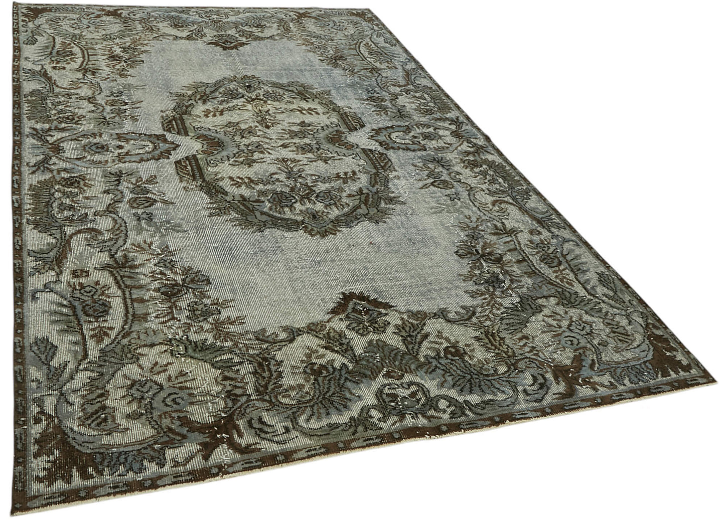 6x9 Vintage Hand-Carved Turkish Rug - 47086