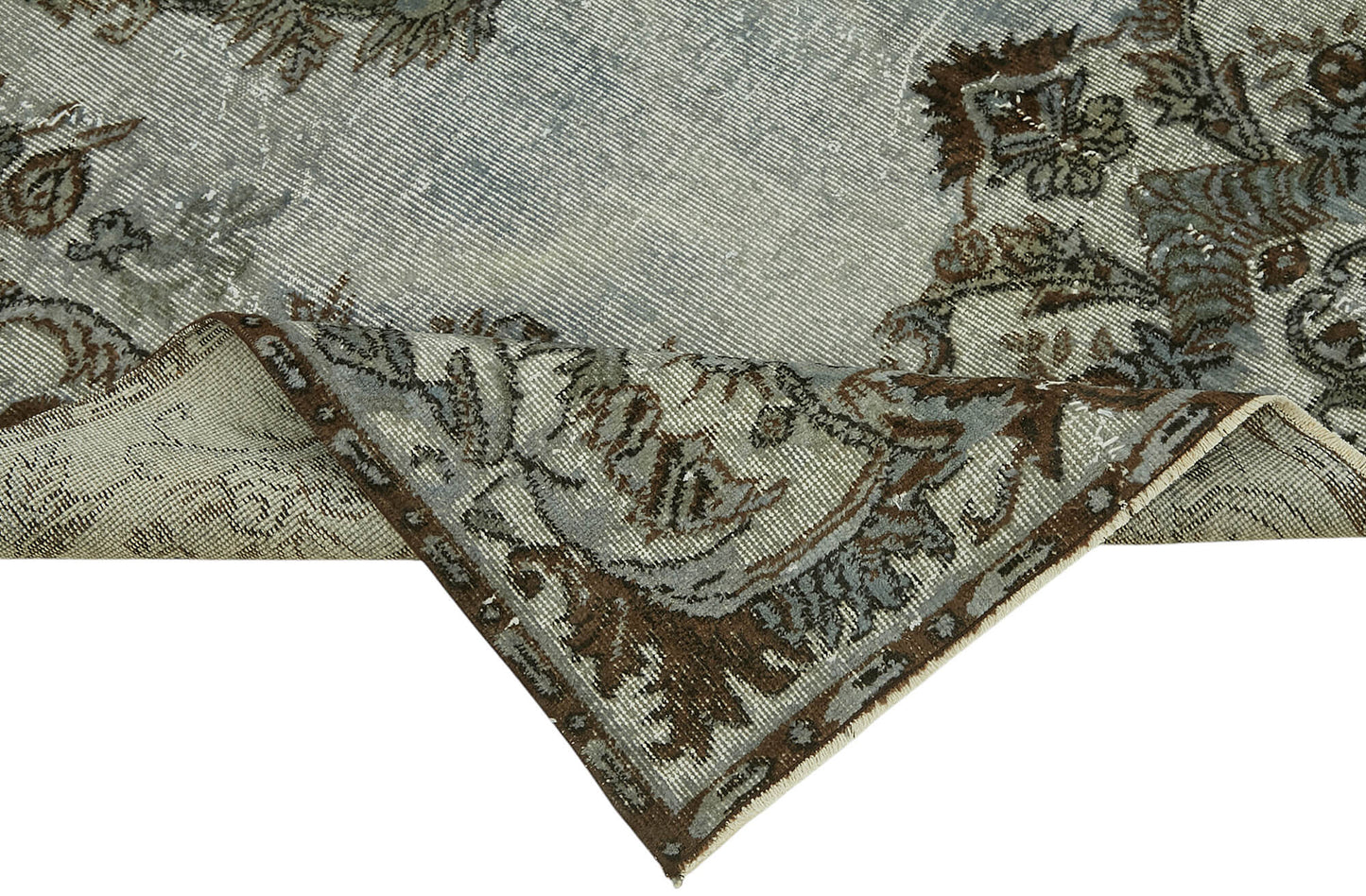 6x9 Vintage Hand-Carved Turkish Rug - 47086