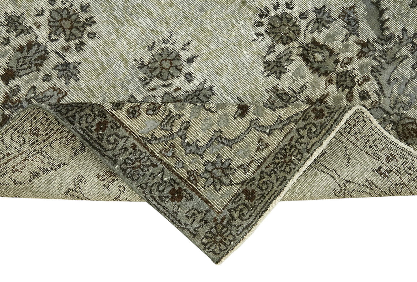 5x9 Vintage Hand-Carved Turkish Rug - 47091