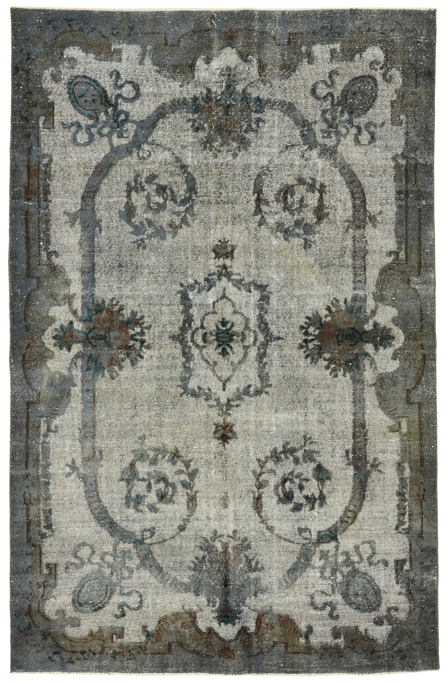 6x10 Vintage Hand-Carved Turkish Rug - 47094