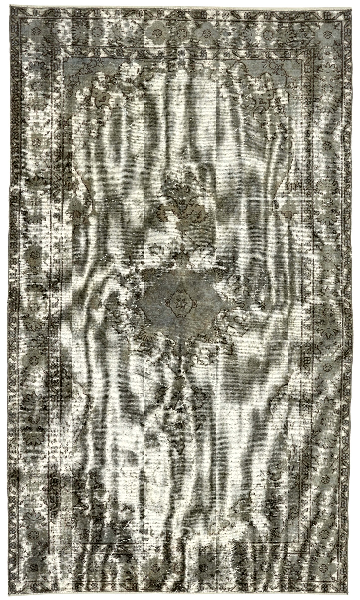 6x9 Vintage Hand-Carved Turkish Rug - 47095