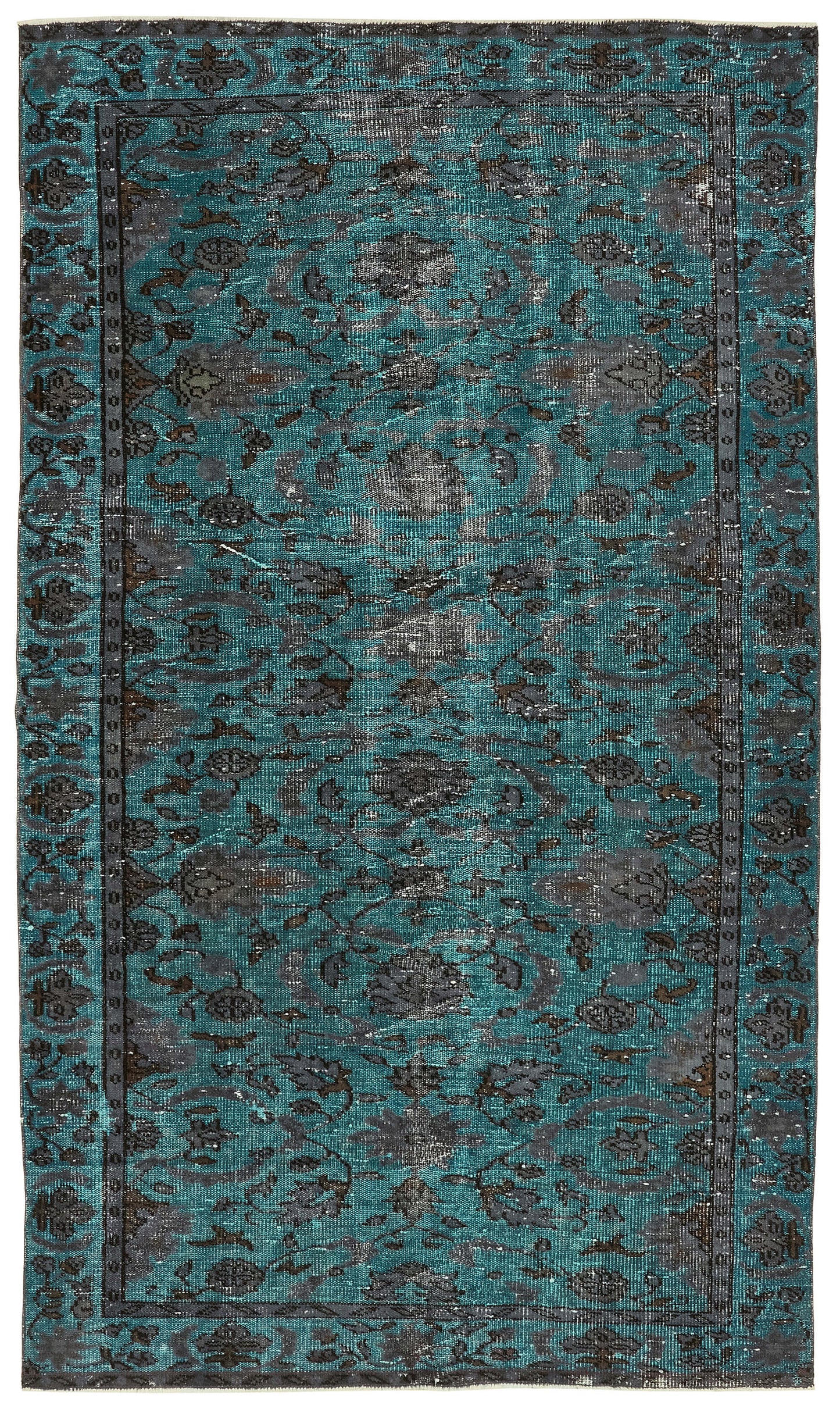 5x9 Vintage Hand-Carved Turkish Rug - 47101