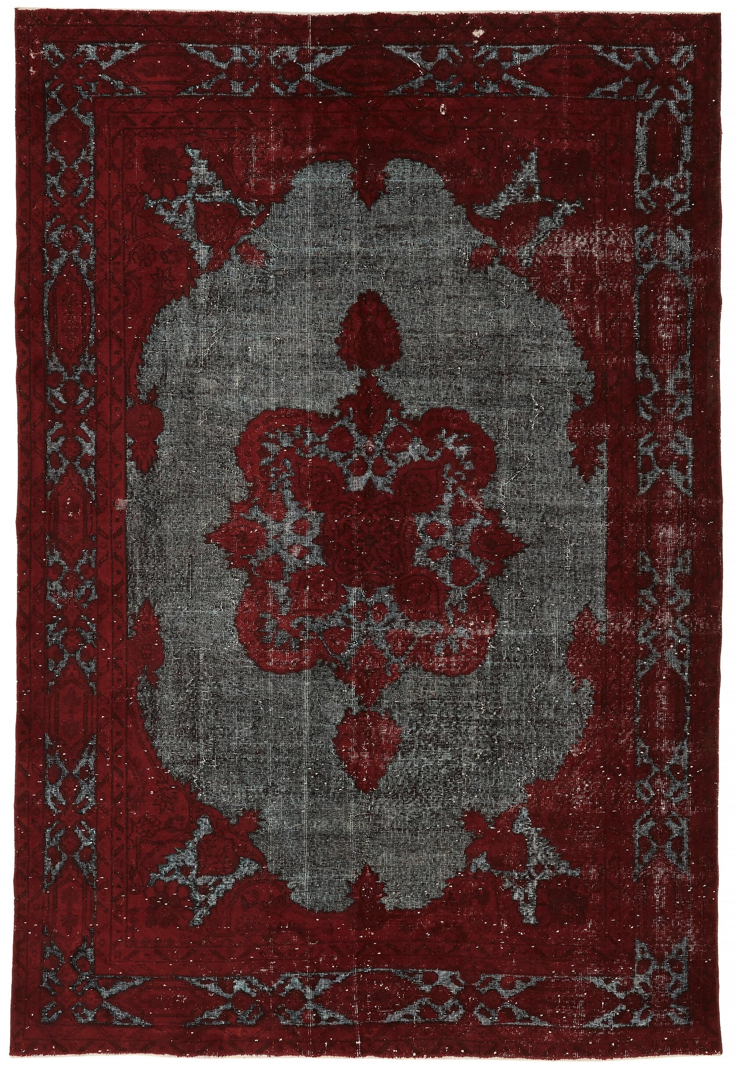 7x10 Vintage Hand-Carved Turkish Rug - 47105