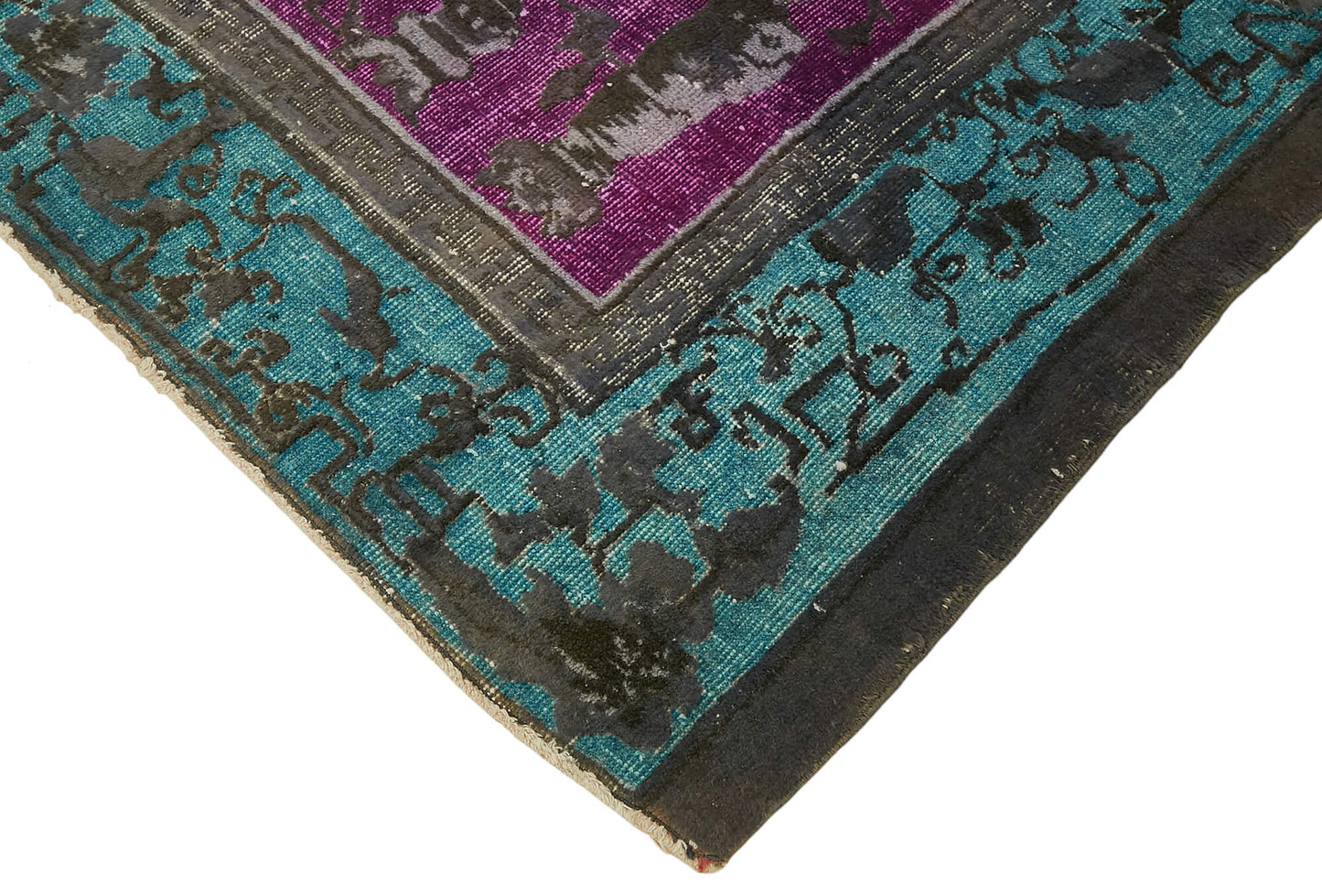 7x9 Vintage Hand-Carved Turkish Rug - 47122