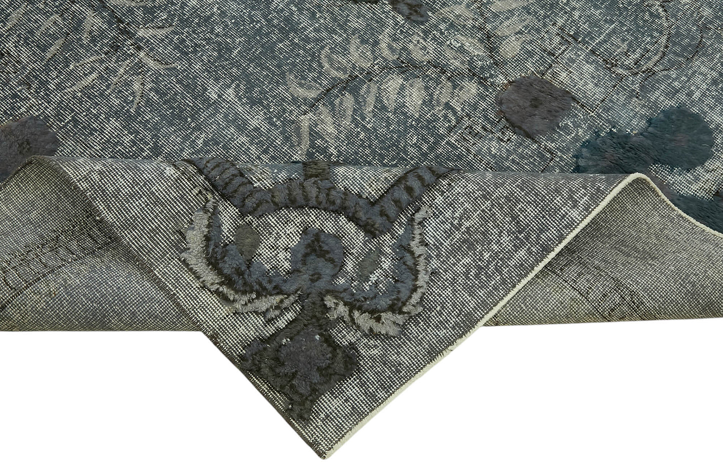 7x10 Vintage Hand-Carved Turkish Rug - 47132