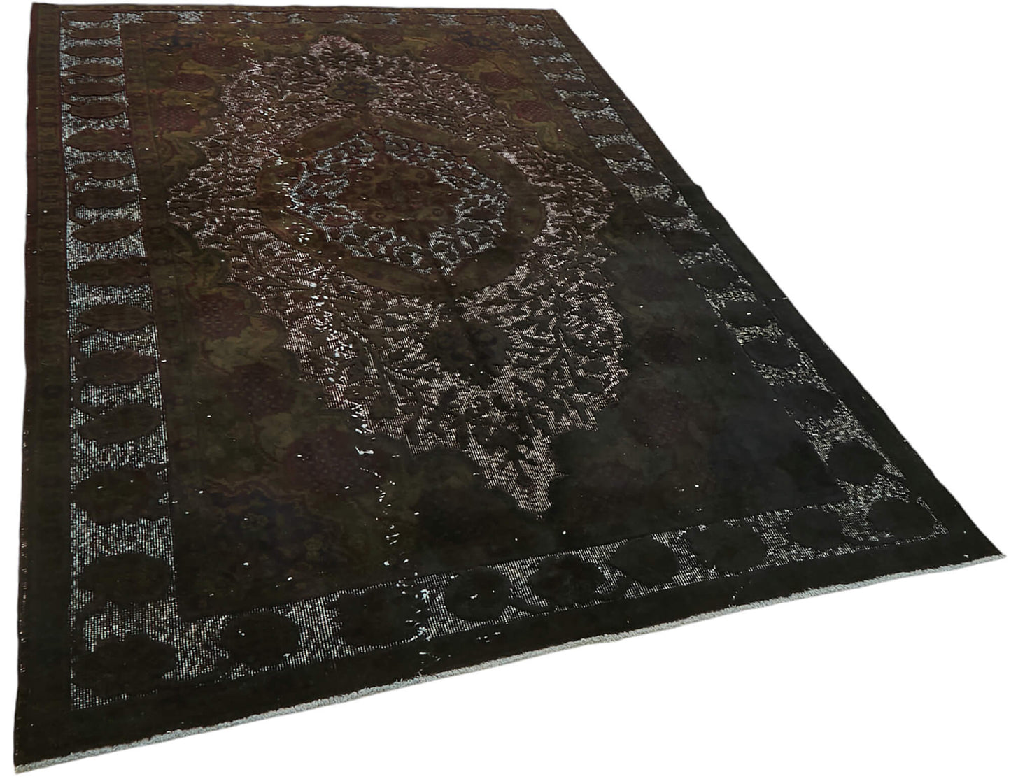 6x9 Vintage Hand-Carved Turkish Rug - 47137