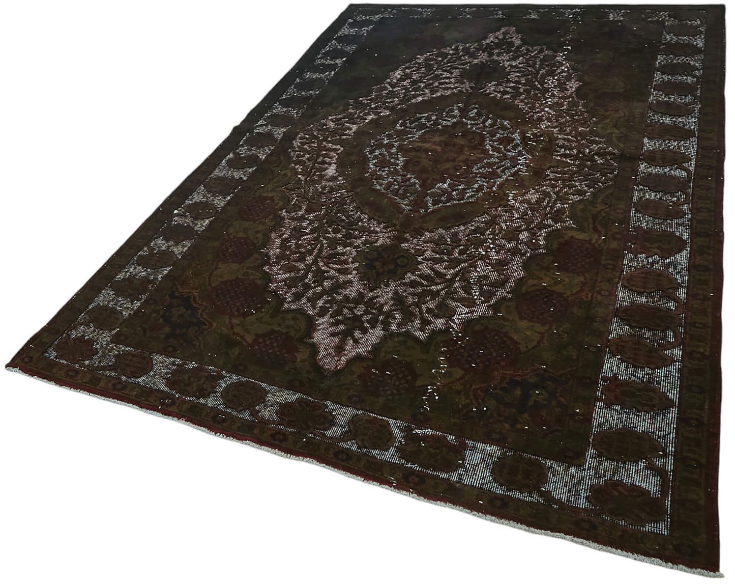6x9 Vintage Hand-Carved Turkish Rug - 47137