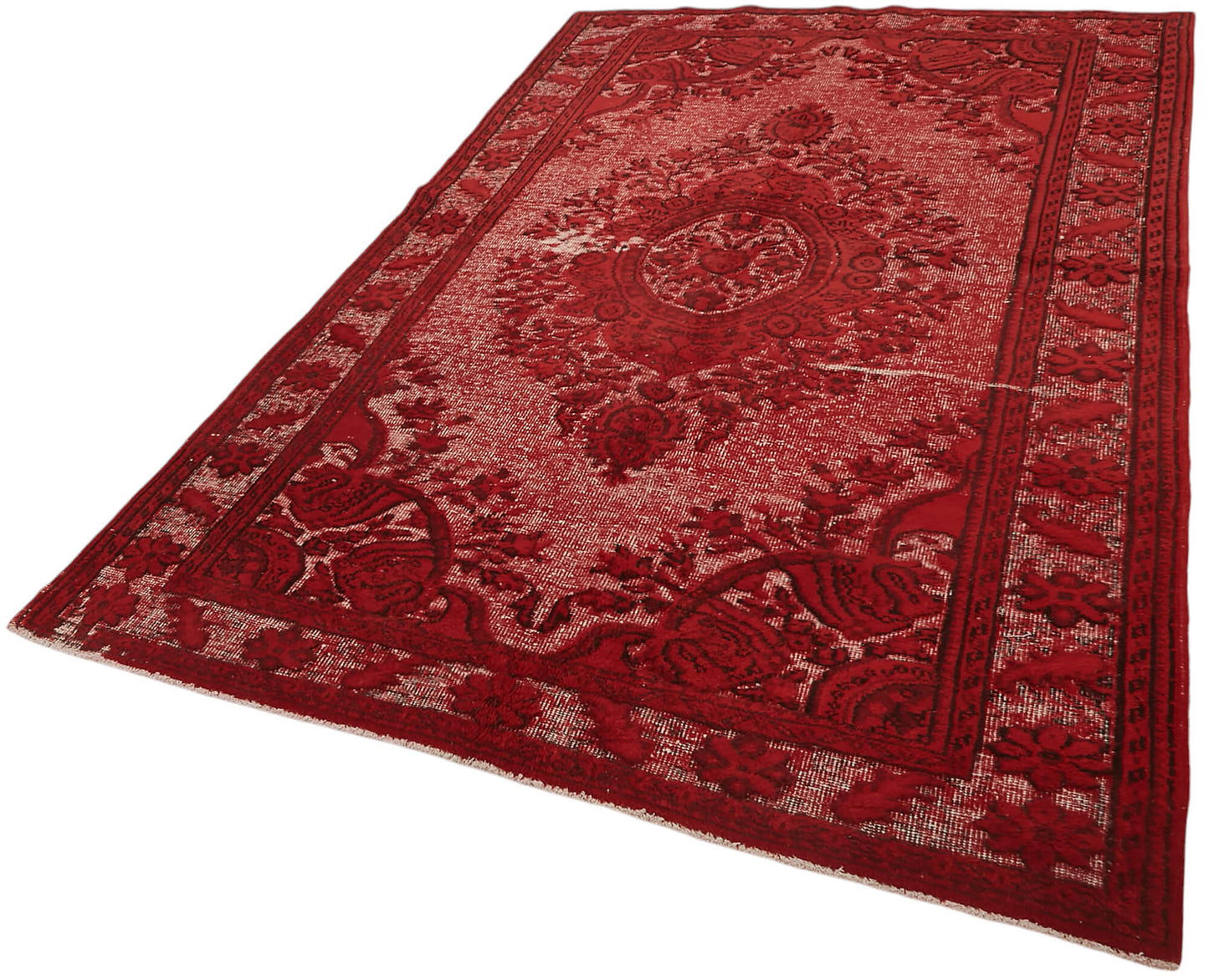 6x10 Vintage Hand-Carved Turkish Rug - 47141