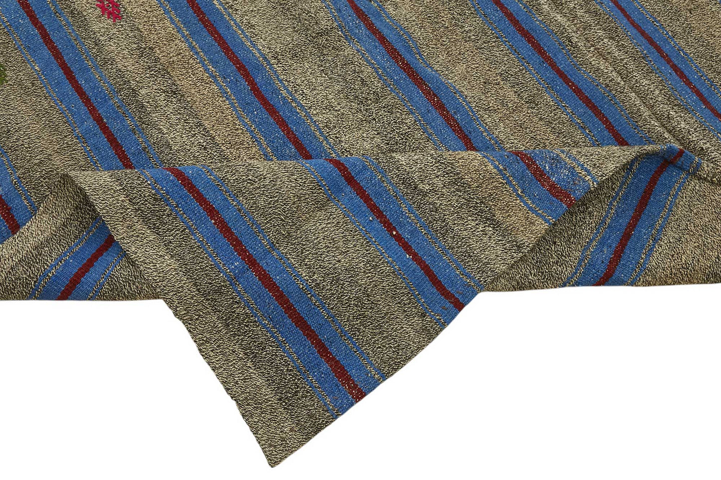 7x10 Blue Vintage Turkish Kilim Rug - 47249