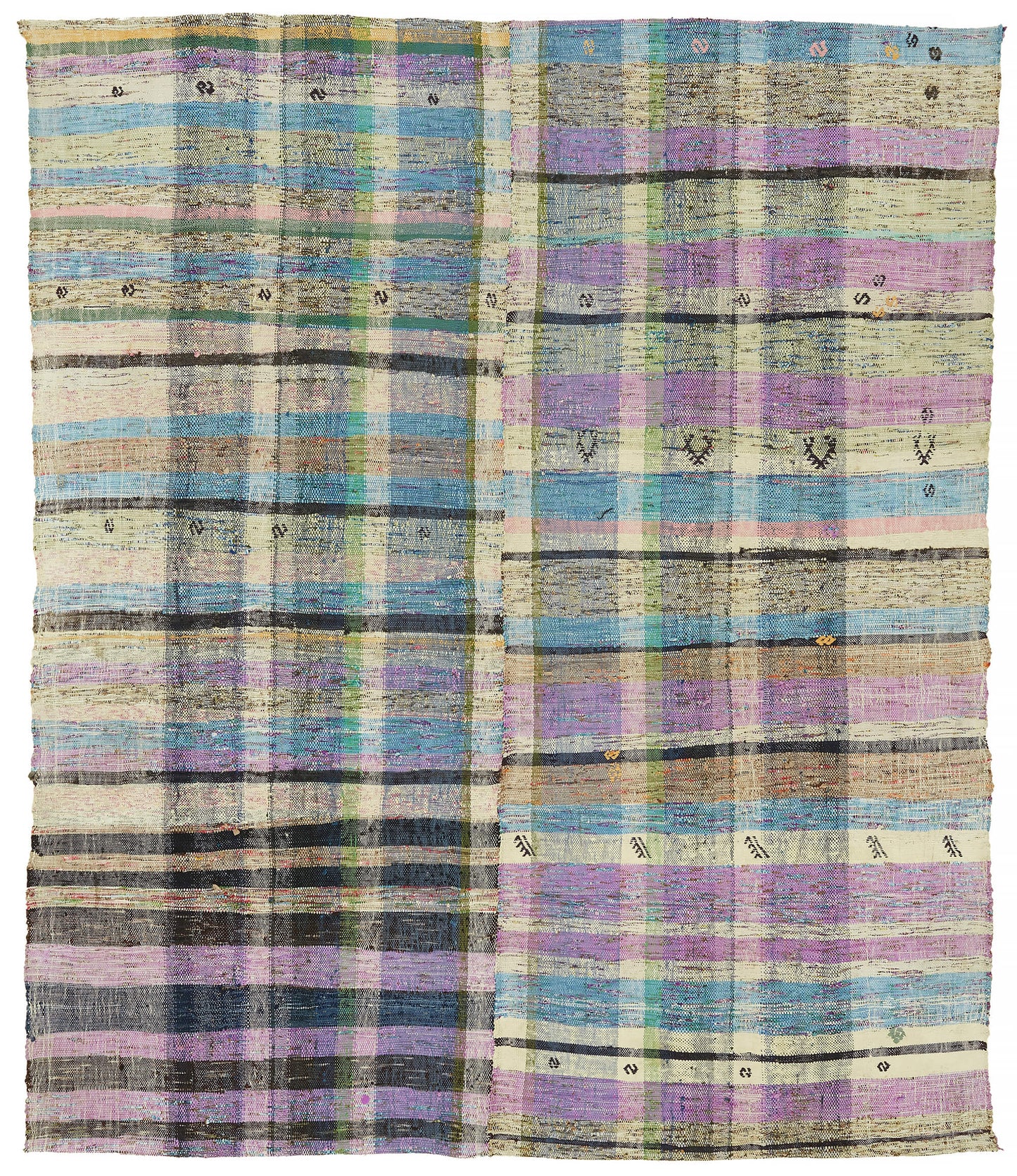 8x9 Multicolor Anatolian Striped Kilim Rug - 47325