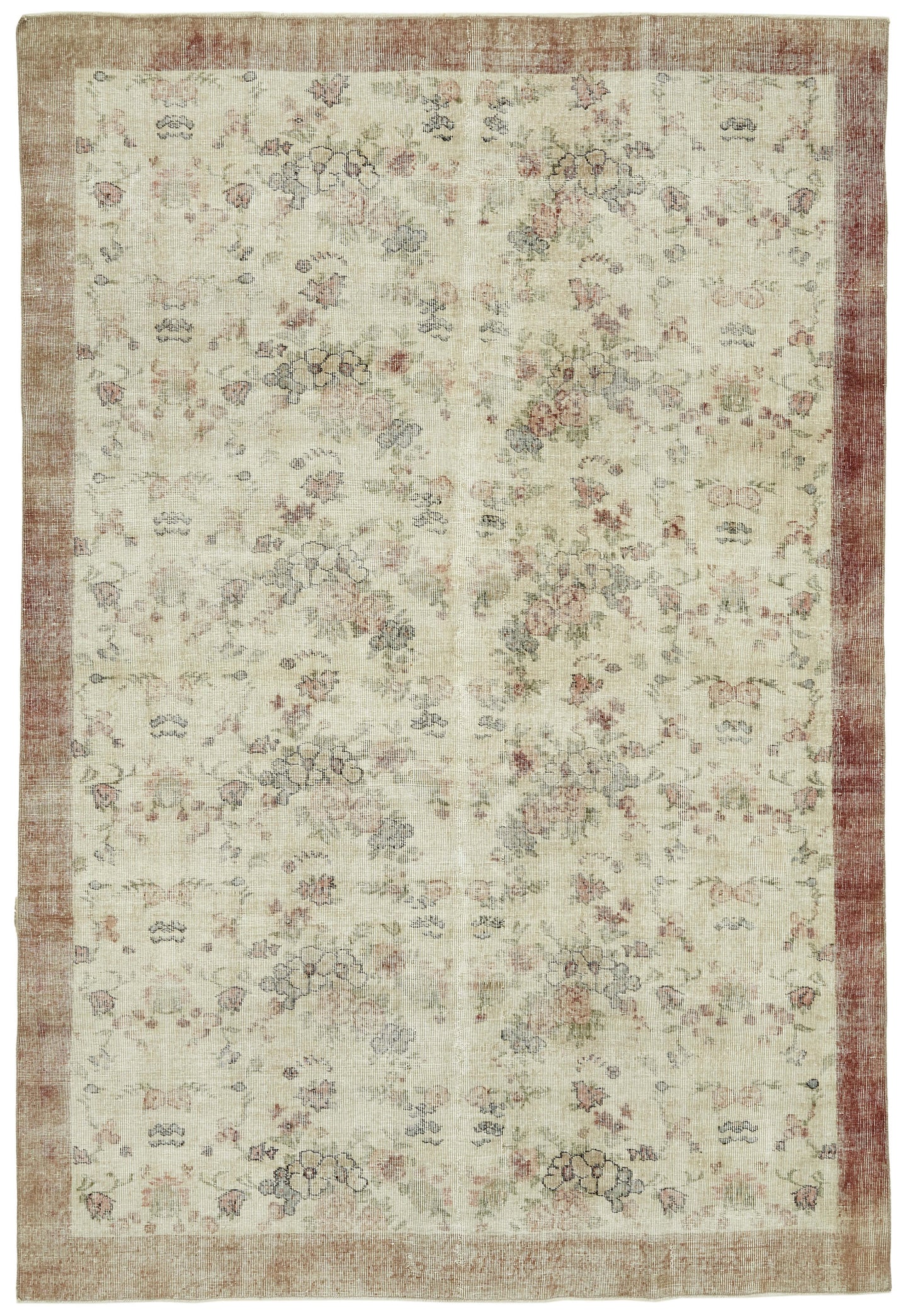 7x10 Hand-Knotted Turkish Vintage Rug - 47340