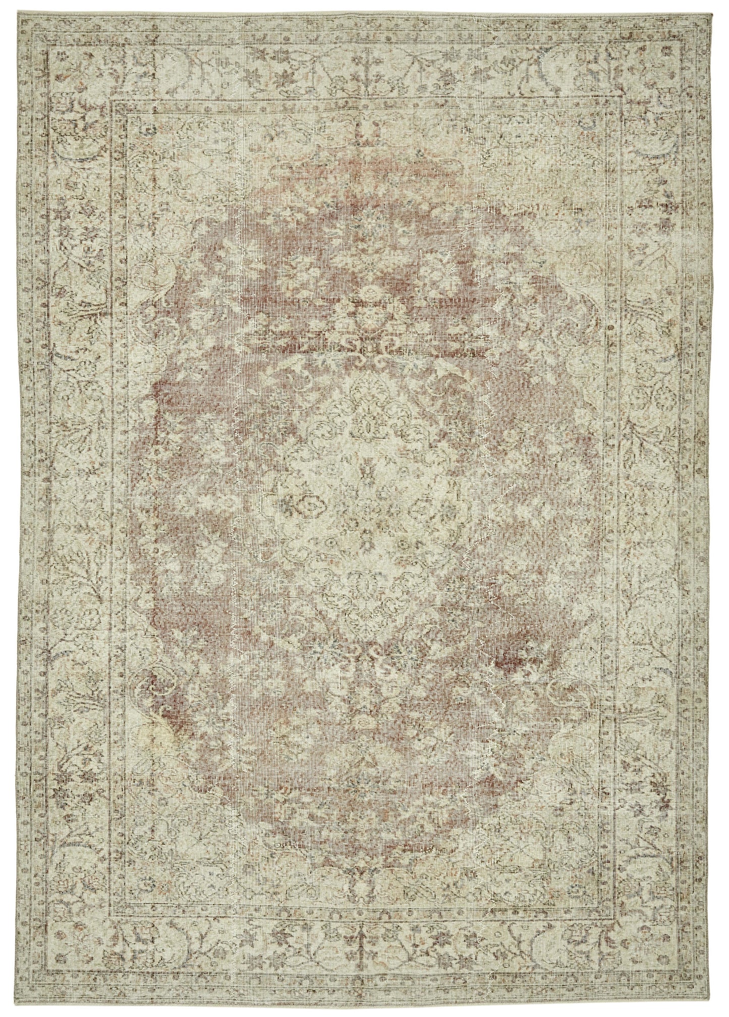 7x10 Hand-Knotted Turkish Vintage Rug - 47357