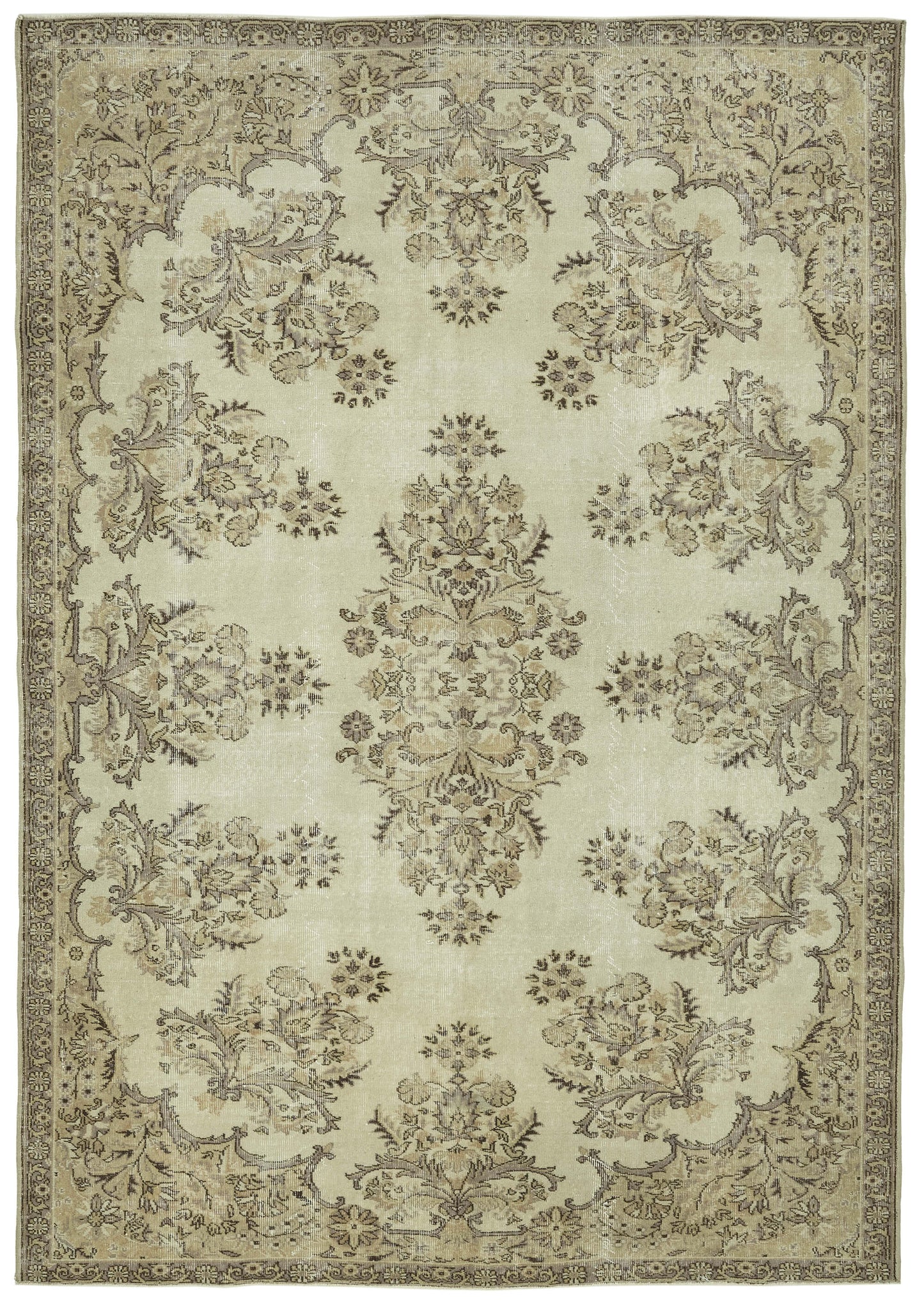 7x10 Hand-Knotted Turkish Vintage Rug - 47359