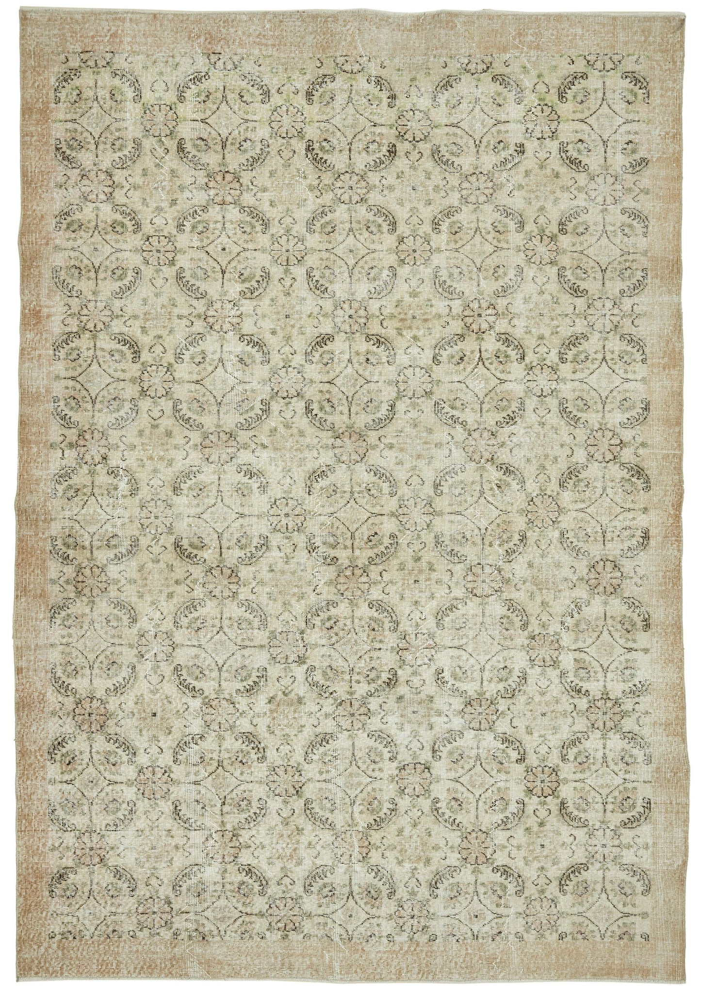 7x10 Hand-Knotted Turkish Vintage Rug - 47362