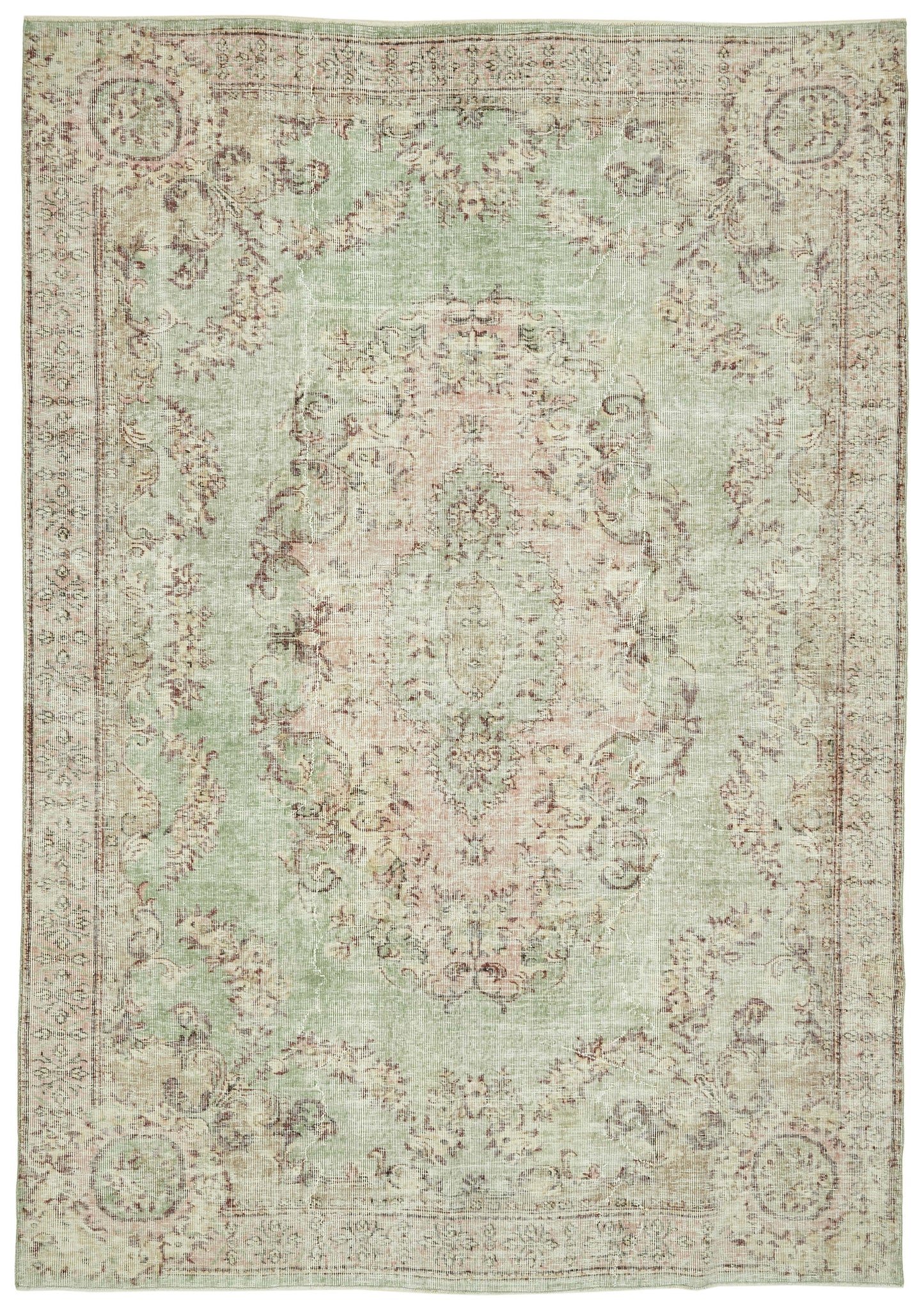 7x10 Hand-Knotted Turkish Vintage Rug - 47364