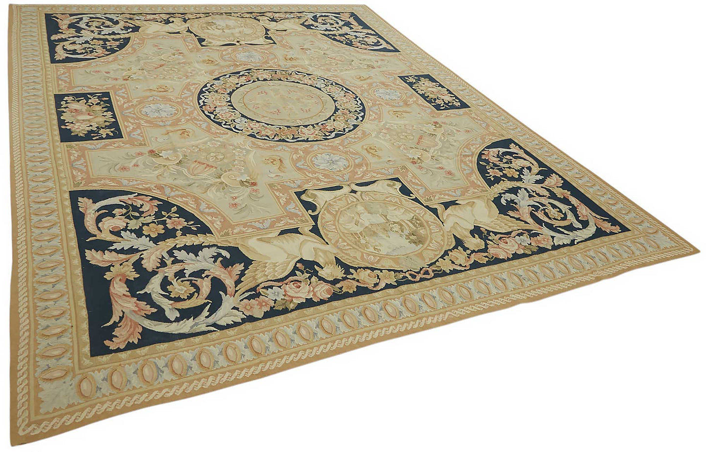 9x12 Floral Aubusson Kilim - 47368