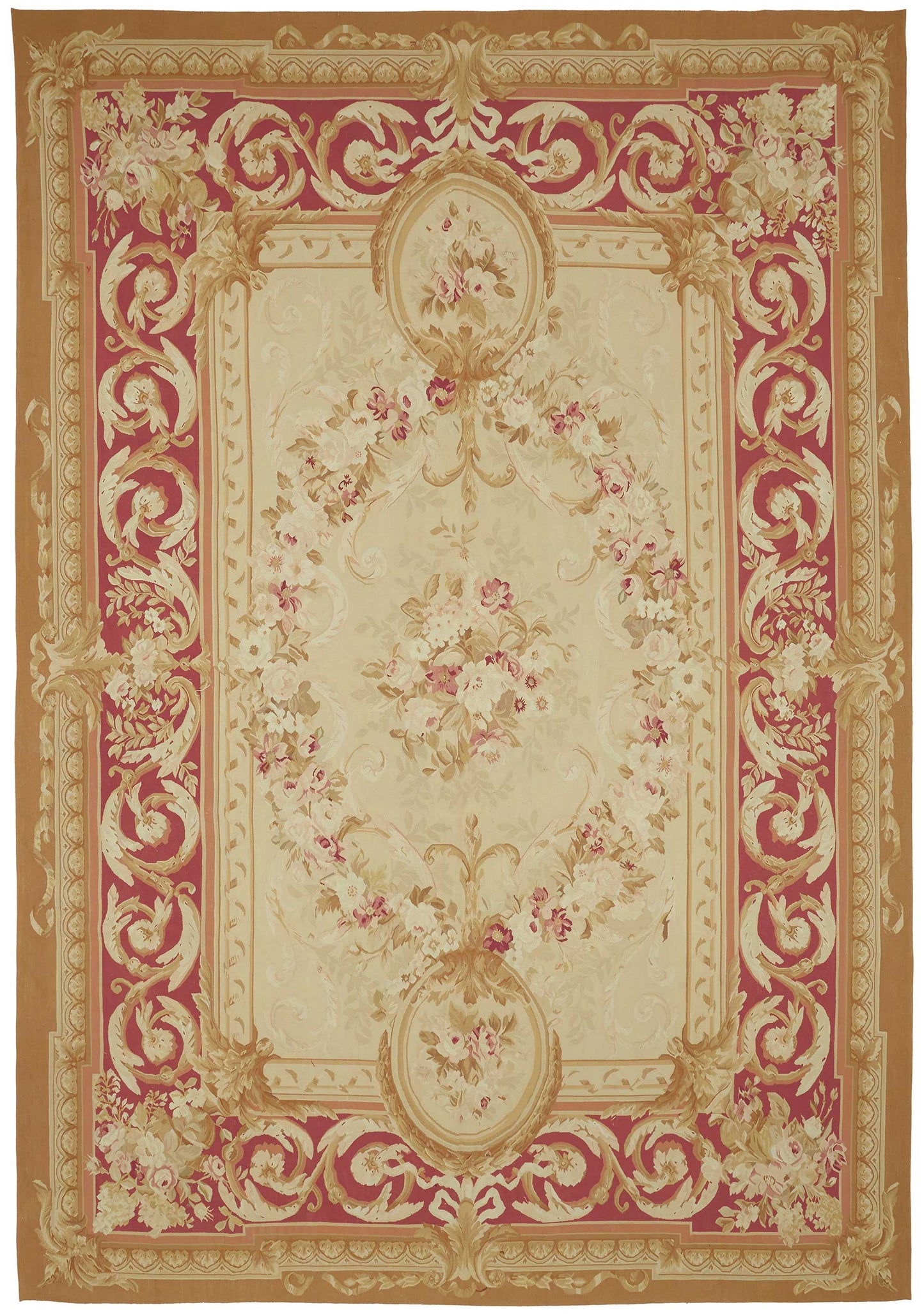 10x14 Floral Aubusson Kilim - 47369