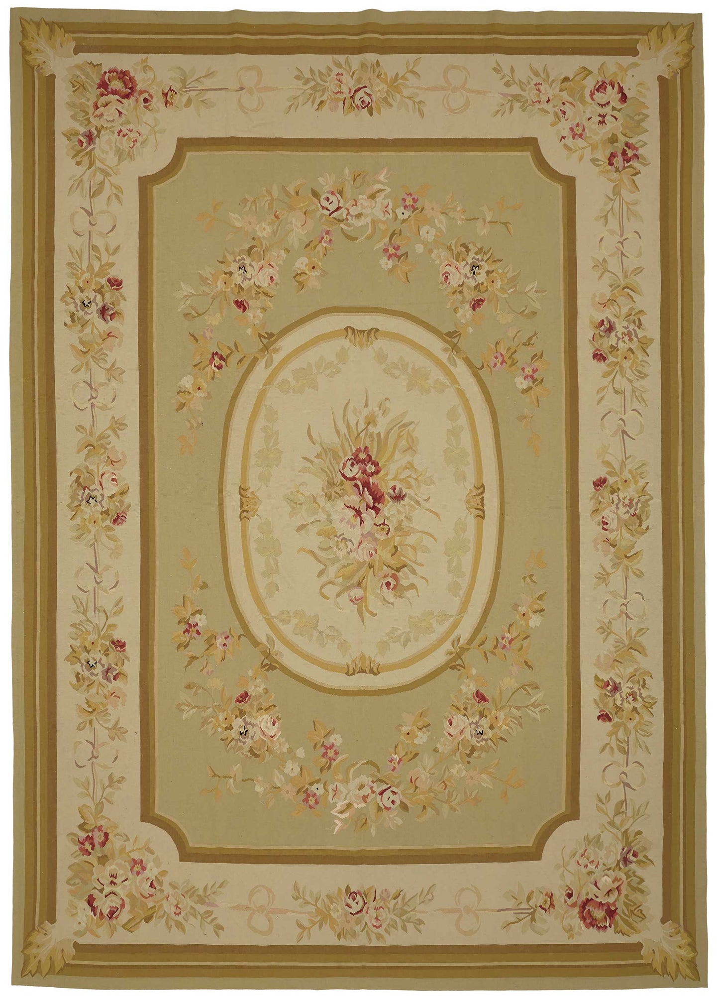 10x14 Floral Aubusson Kilim - 47370