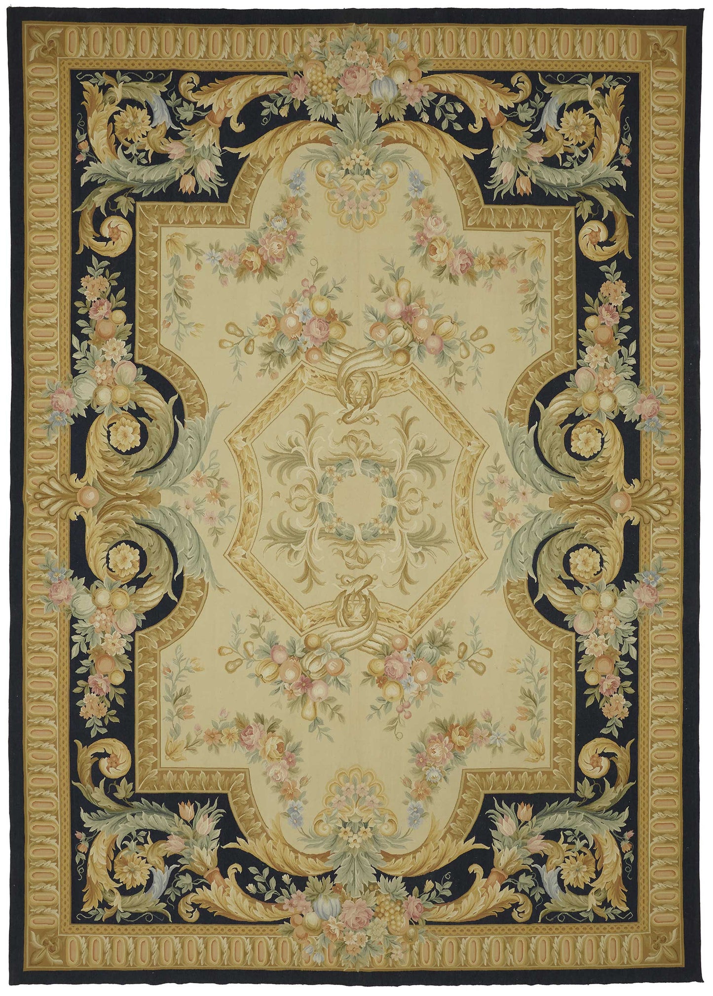 10x14 Floral Aubusson Kilim - 47371