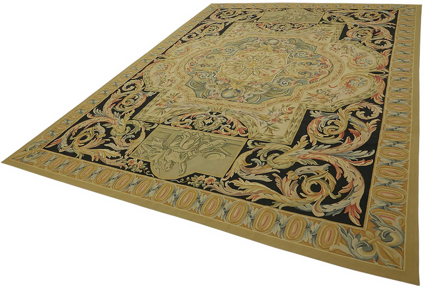 9x12 Floral Aubusson Kilim - 47372