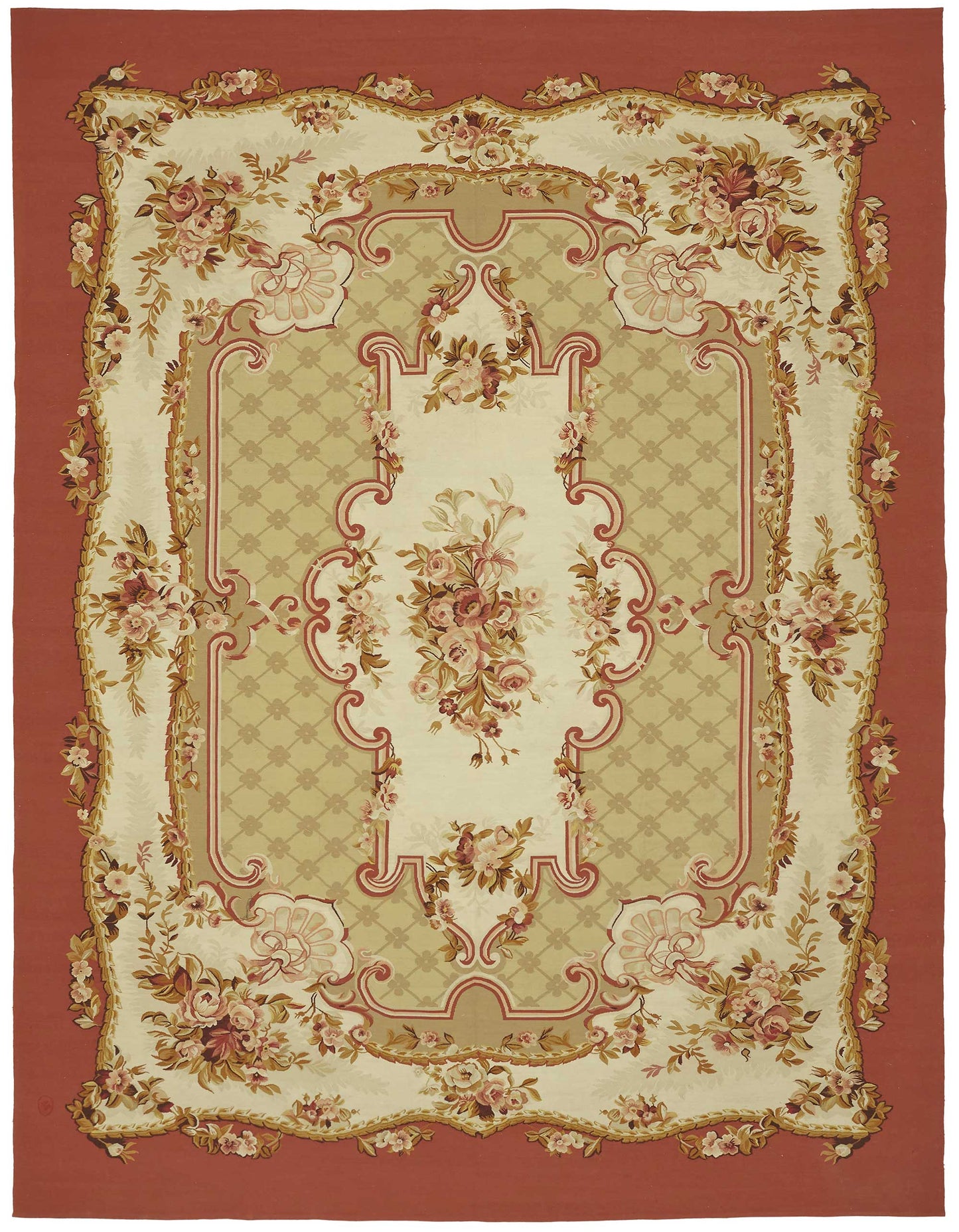 9x12 Floral Aubusson Kilim - 47374