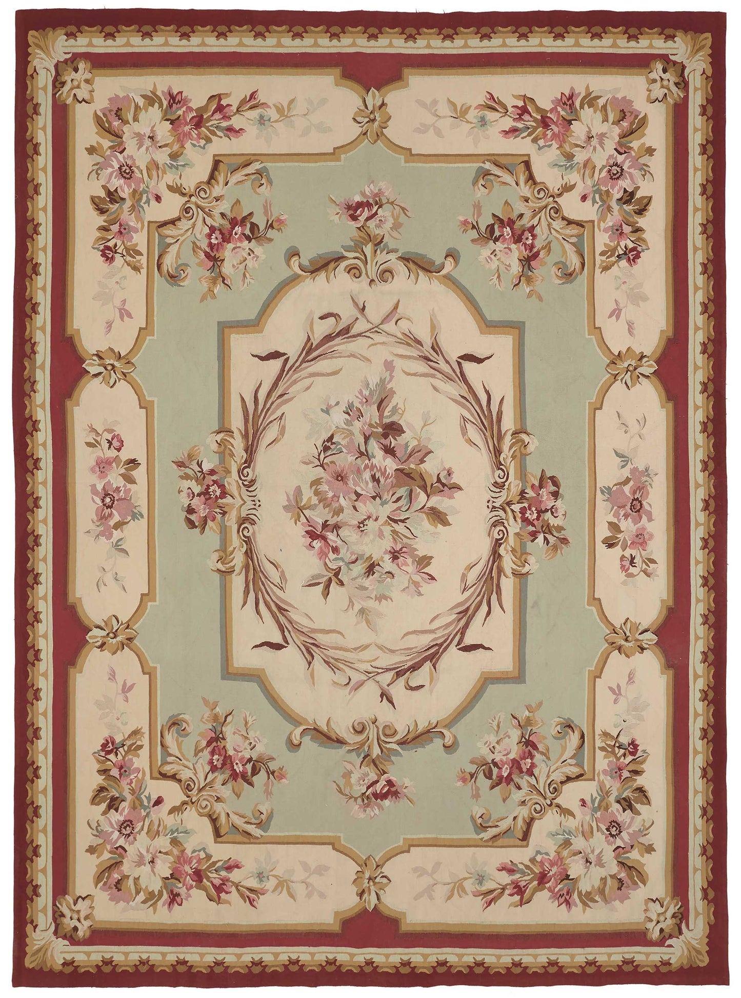 9x12 Floral Aubusson Kilim - 47376