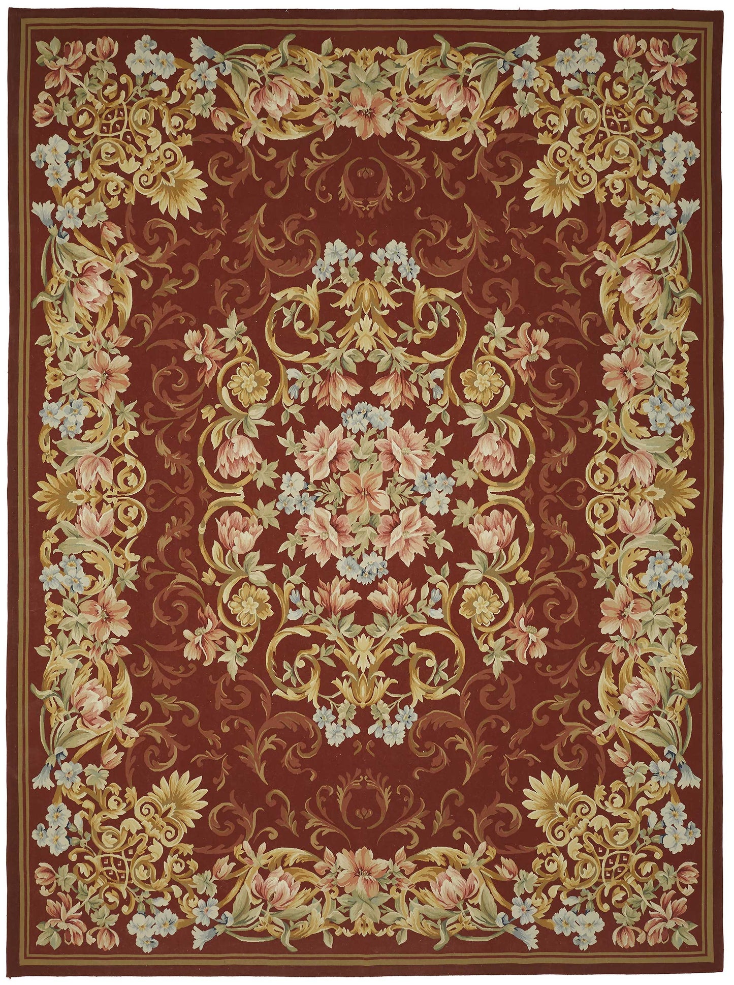 10x13 Floral Aubusson Kilim - 47378