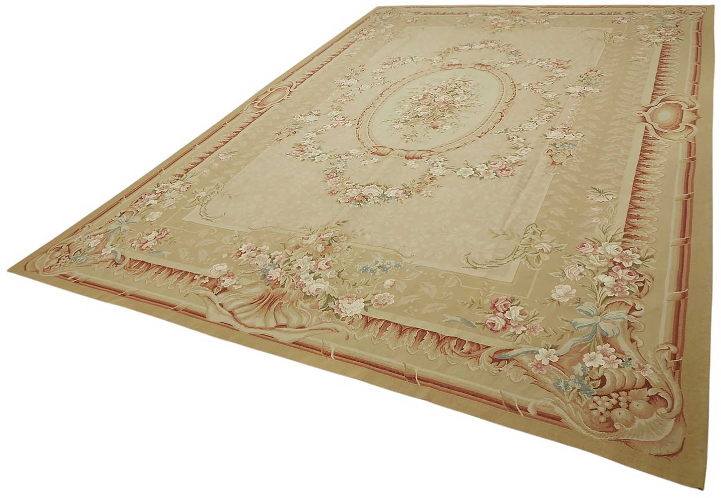 10x14 Floral Aubusson Kilim - 47379