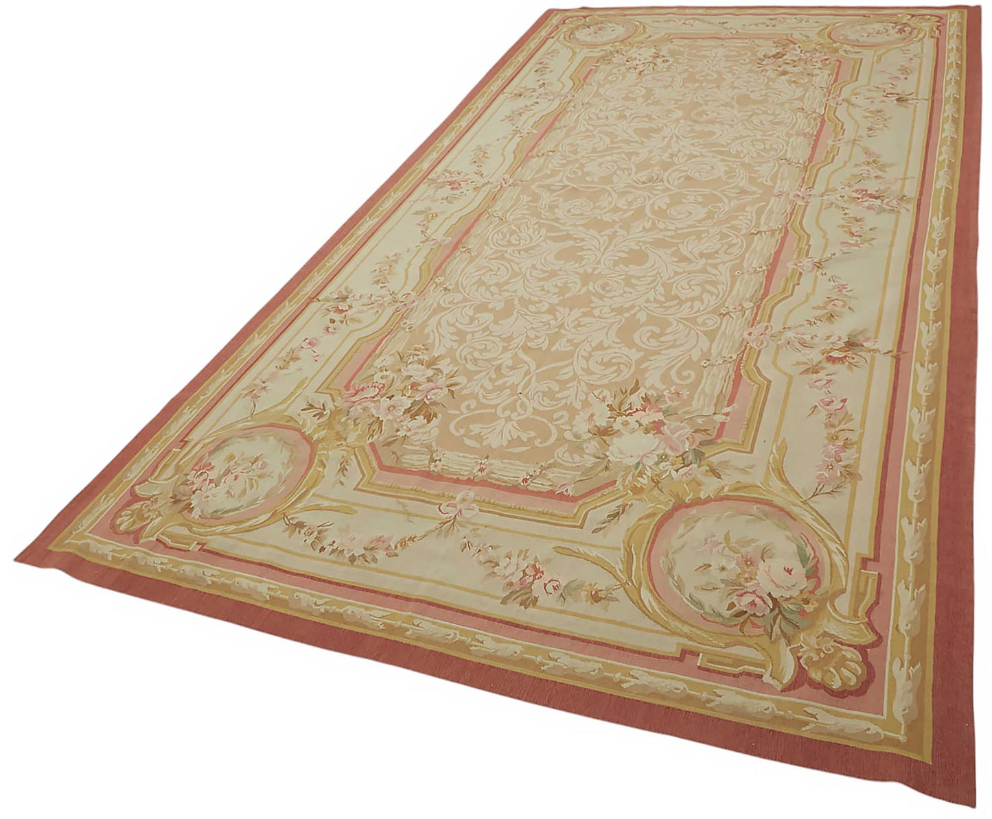 7x13 Floral Aubusson Kilim - 47382
