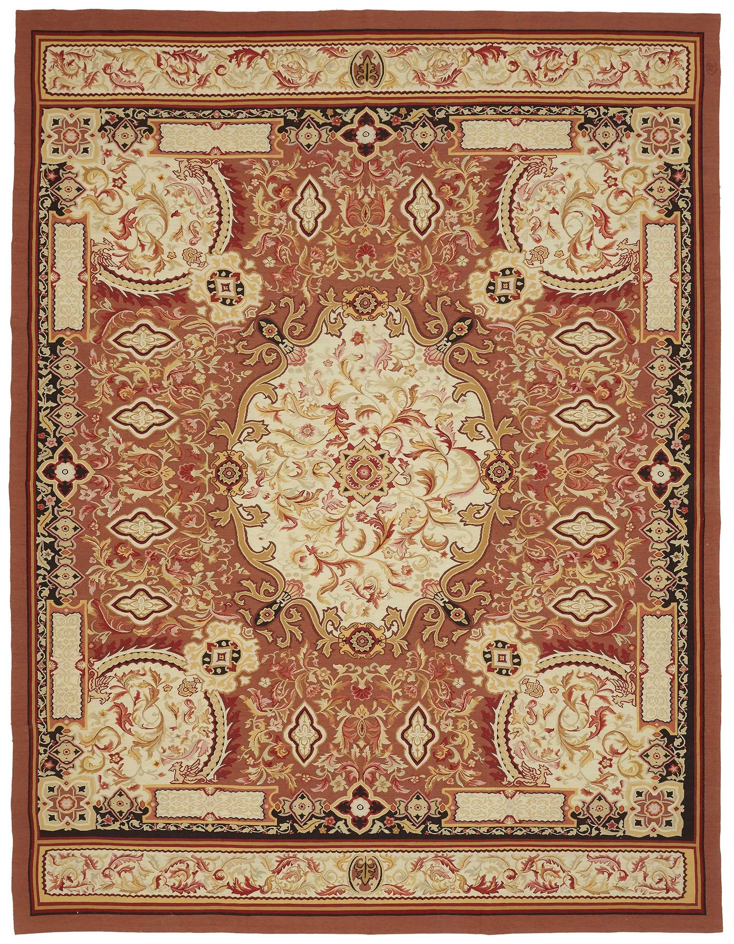 9x12 Floral Aubusson Kilim - 47383