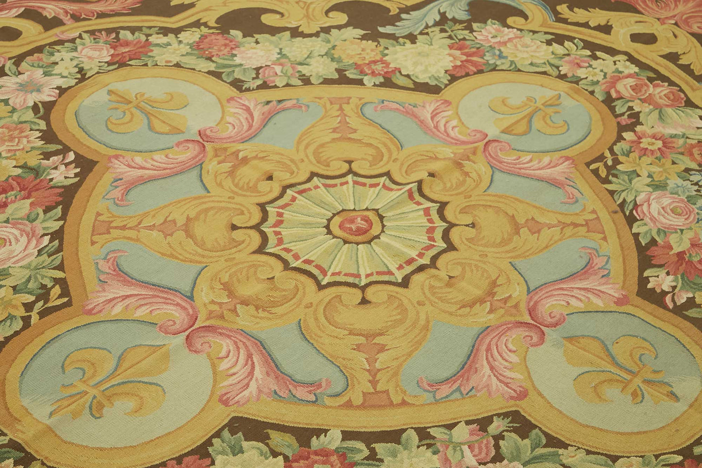 9x12 Floral Aubusson Kilim - 47385