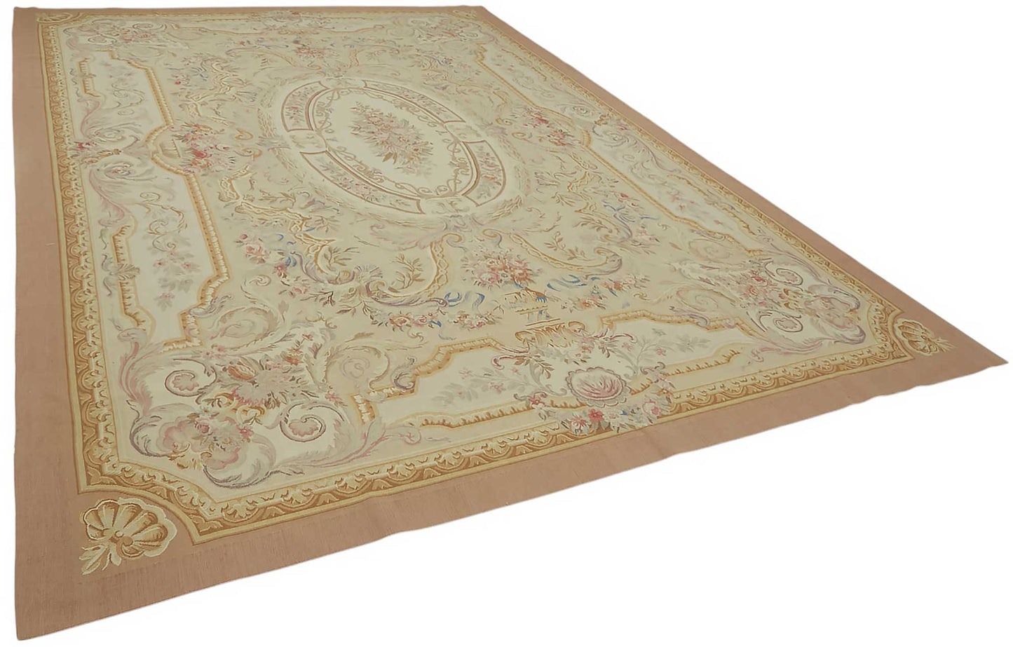 10x14 Floral Aubusson Kilim - 47391