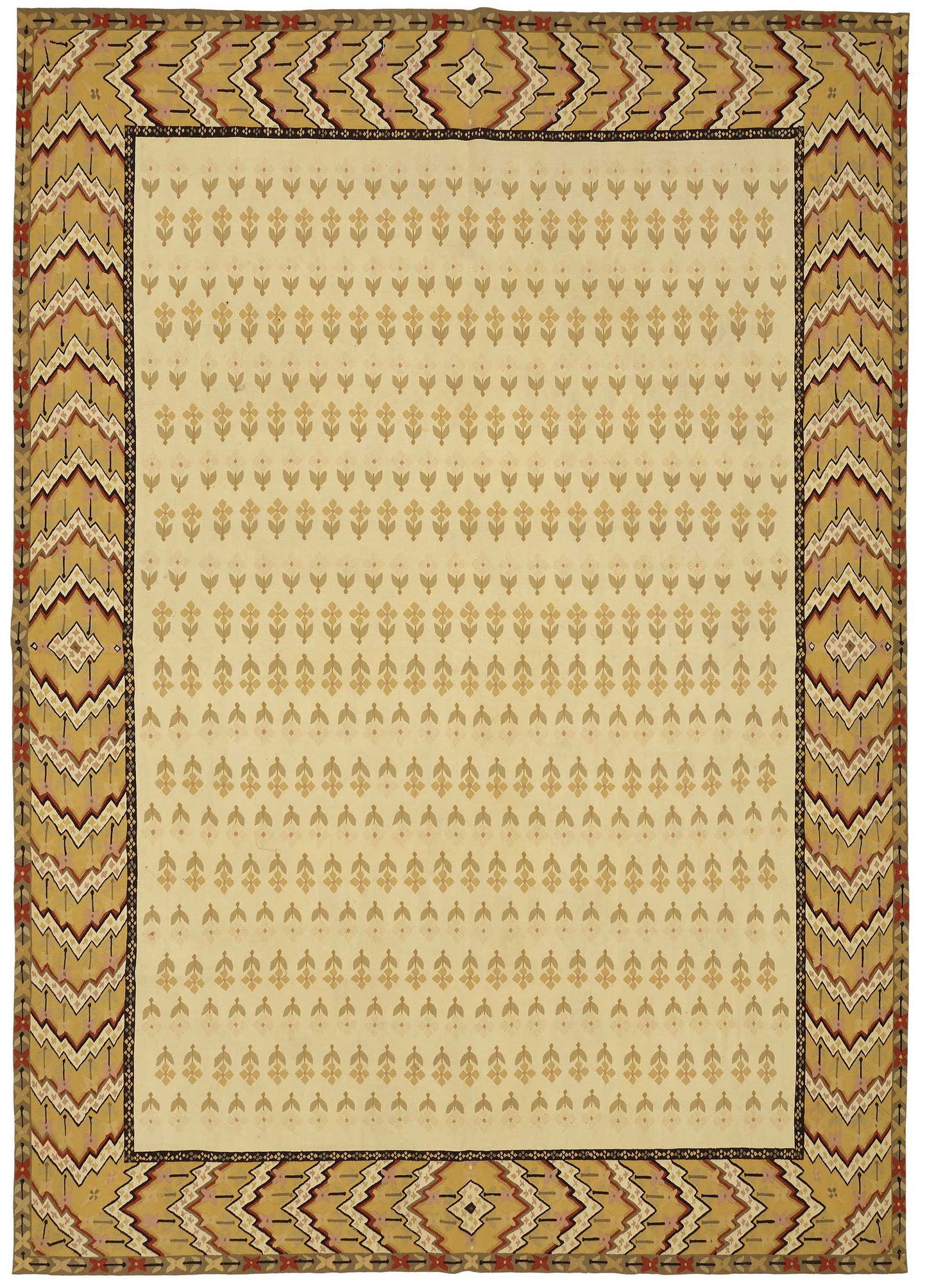 9x13 Floral Aubusson Kilim - 47394