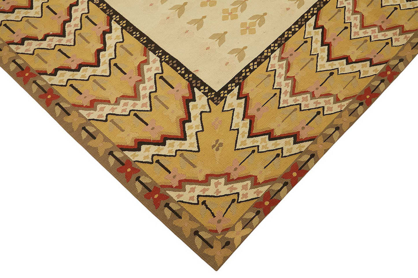 9x13 Floral Aubusson Kilim - 47394