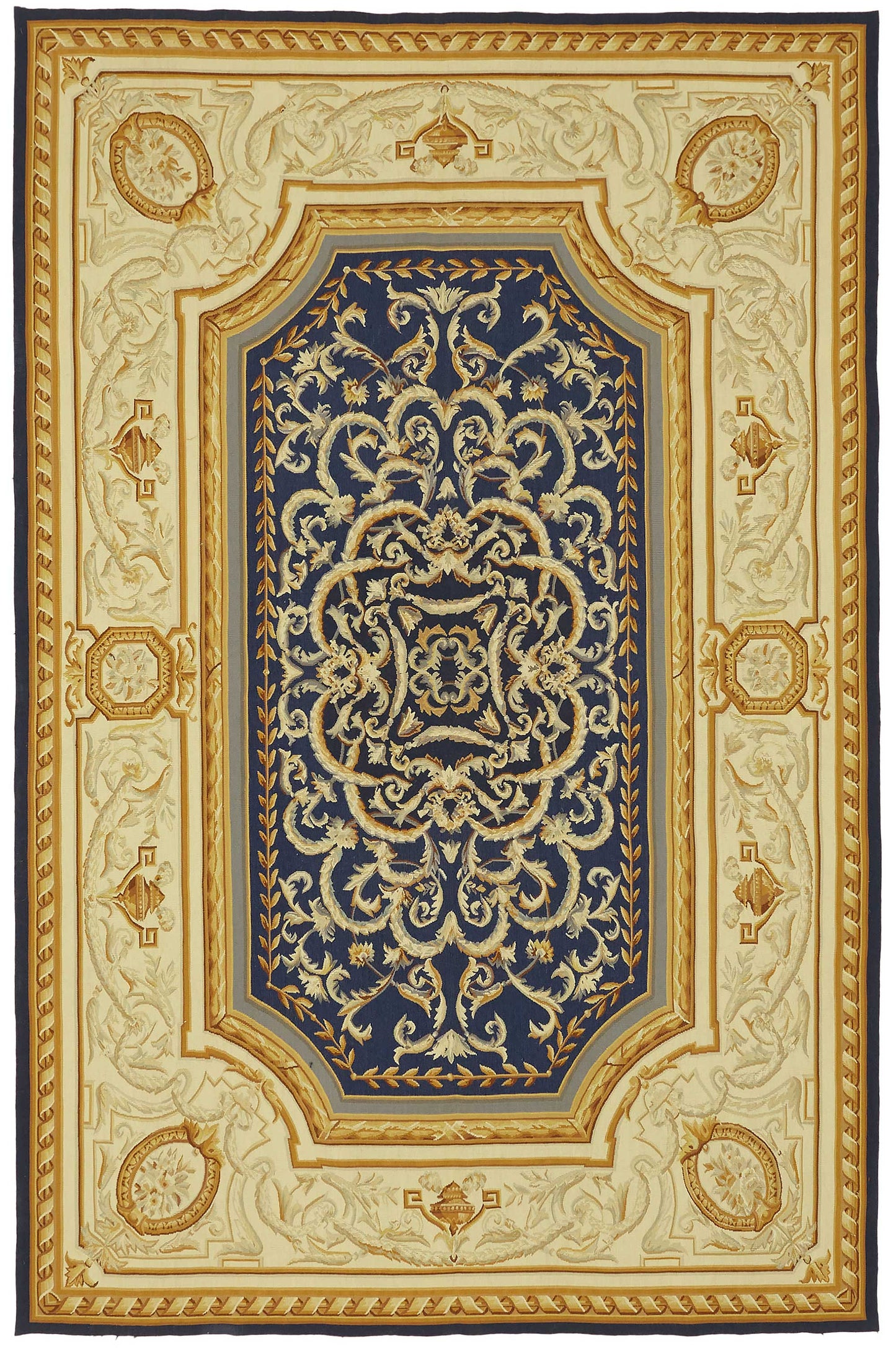 6x9 Floral Aubusson Kilim - 47395