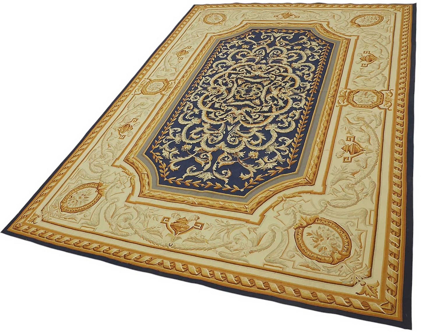 6x9 Floral Aubusson Kilim - 47395