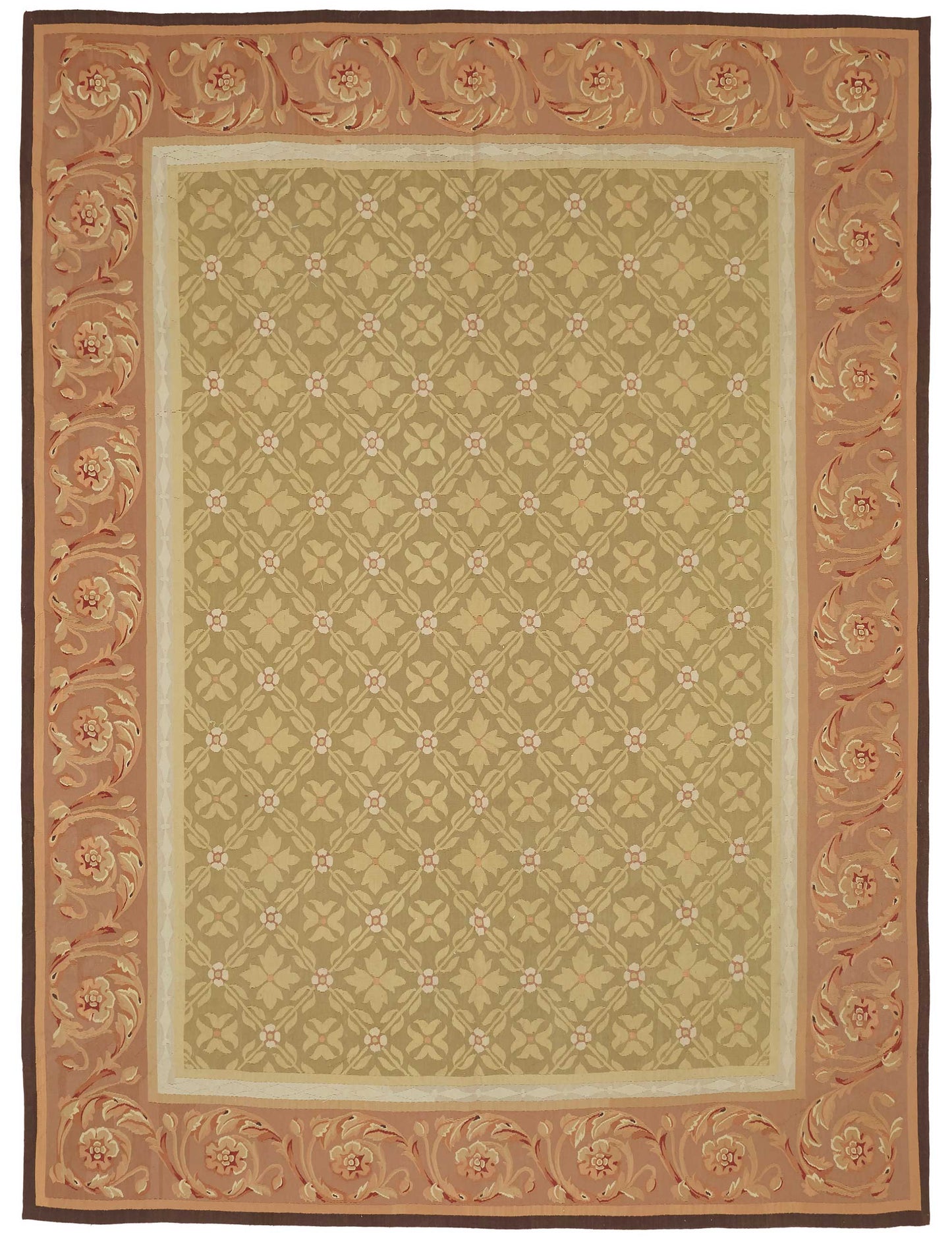 9x12 Floral Aubusson Kilim - 47399